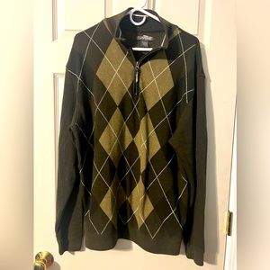 Method quarter zip men’s Argyle long sleeve sweater size XXL